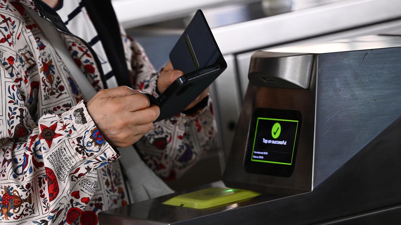 A commuter uses tap and go technology