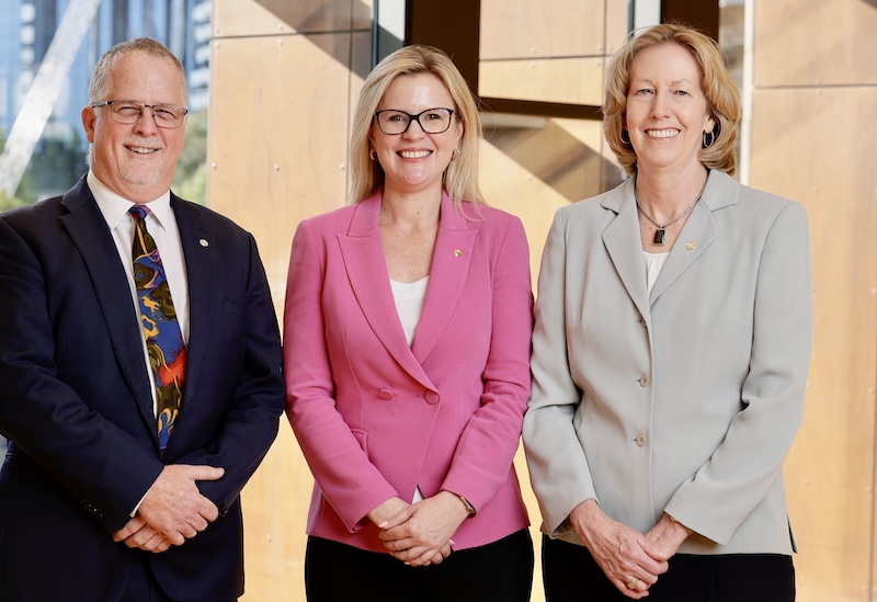 Crying wolf. Australian Petroleum Producers chief Samantha McCulloch with Woodside's Meg O'Neill and Tor McCaul from Comet. Image: Facebook