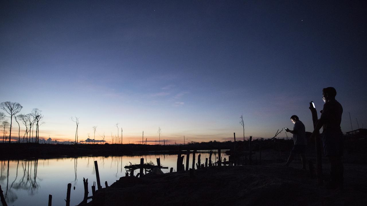 A former illegal gold mining camp in Peru