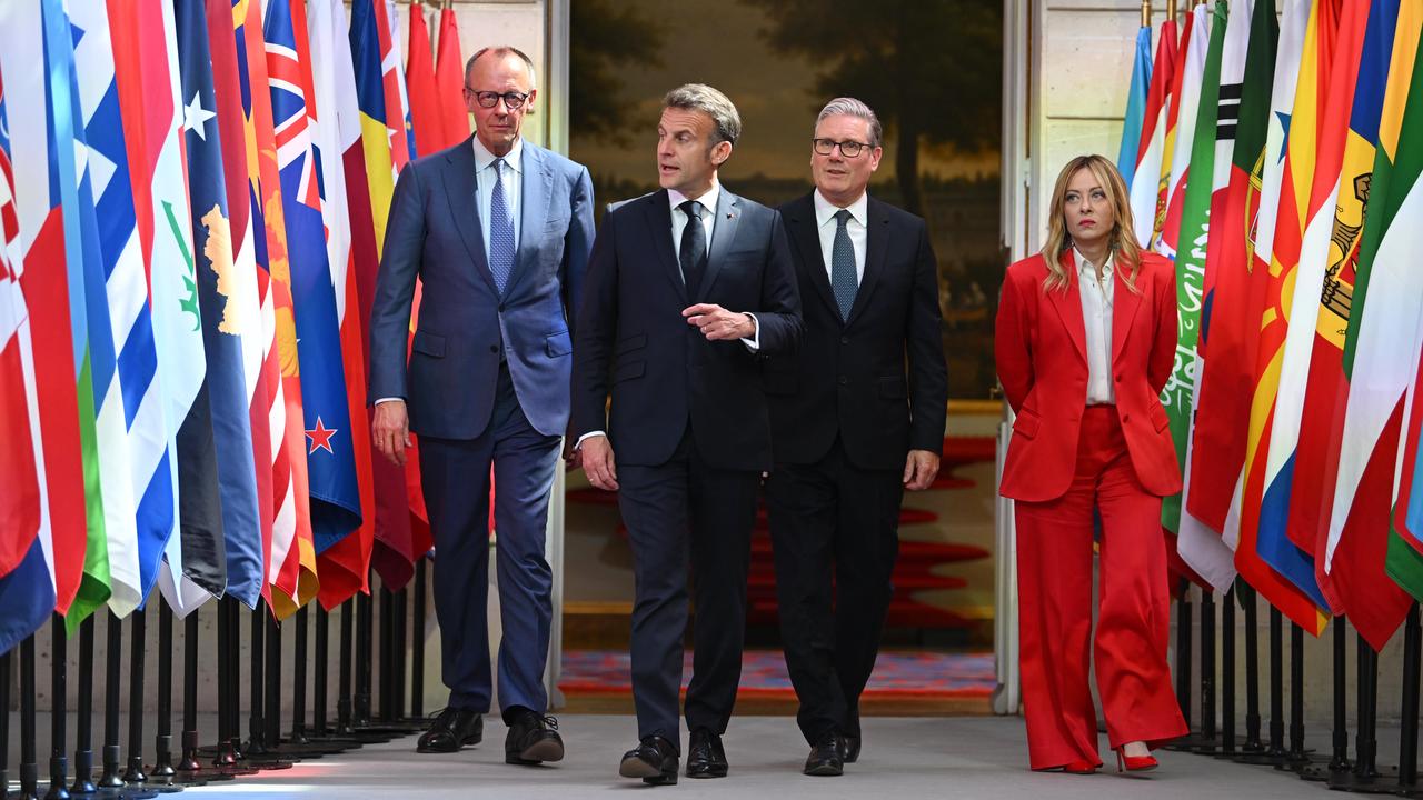 Friedrich Merz, Emmanuel Macron, Keir Starmer and Giorgia Meloni 
