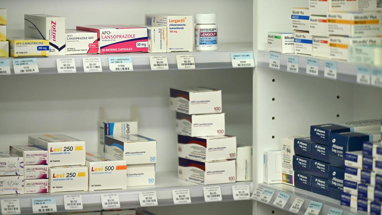 Medicine on shelves at a pharmacy (file image)