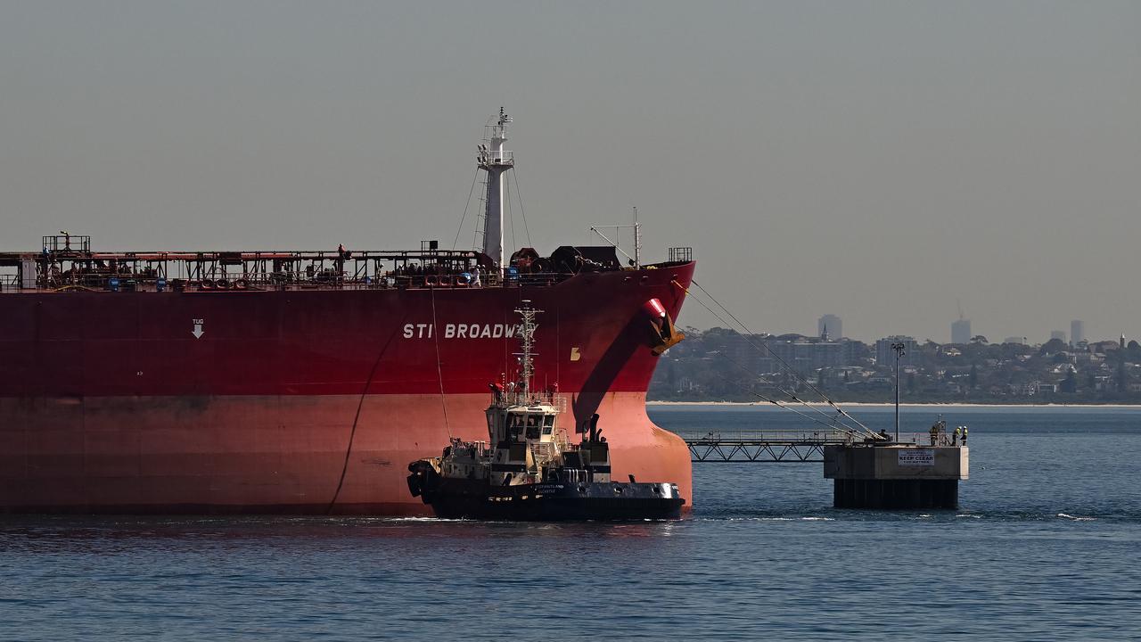 Oil tanker berthed at Ampol Kurnell berth in Sydney