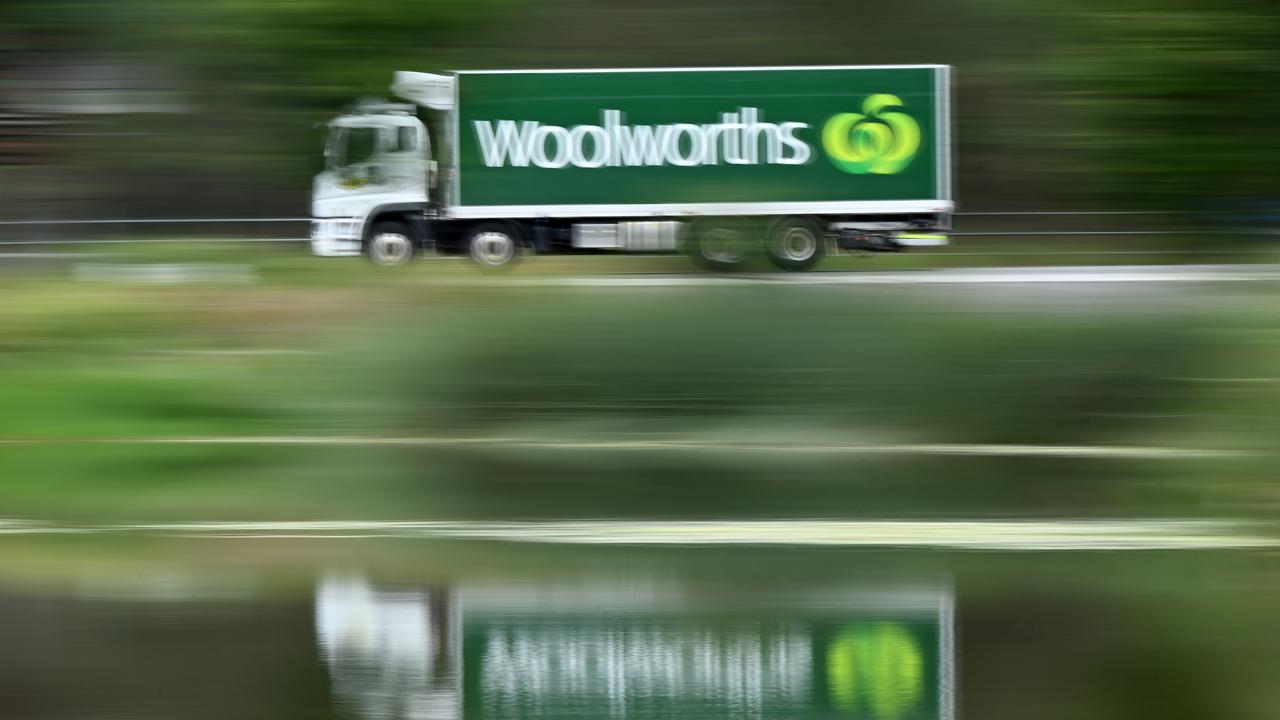 A supermarket delivery truck