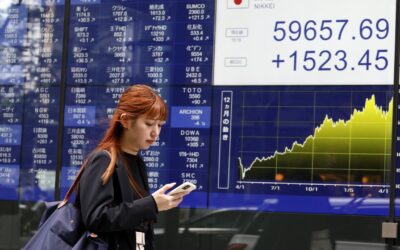 Asia shares track Wall Street to record highs