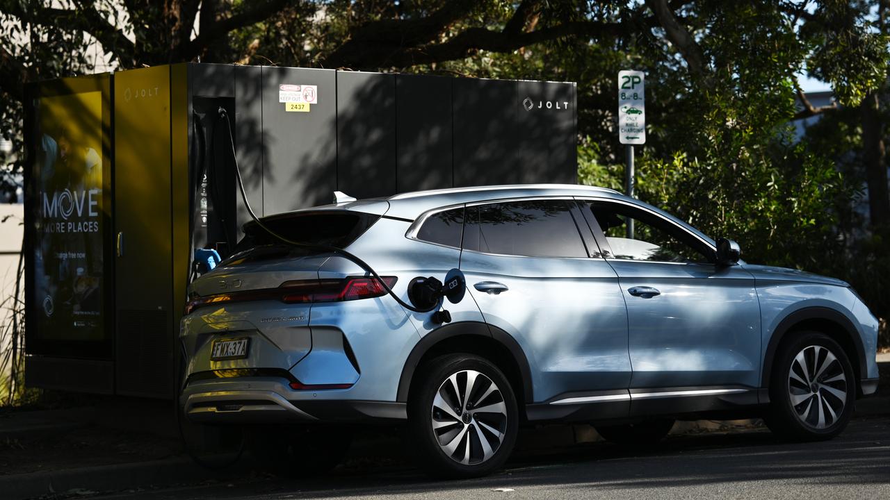 An EV at a roadside charging location (file image)