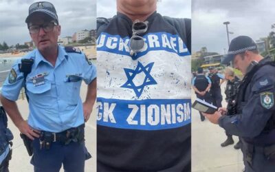 Police rush Bondi Beach, apprehend ‘F … Israel’ tee-shirt man … again