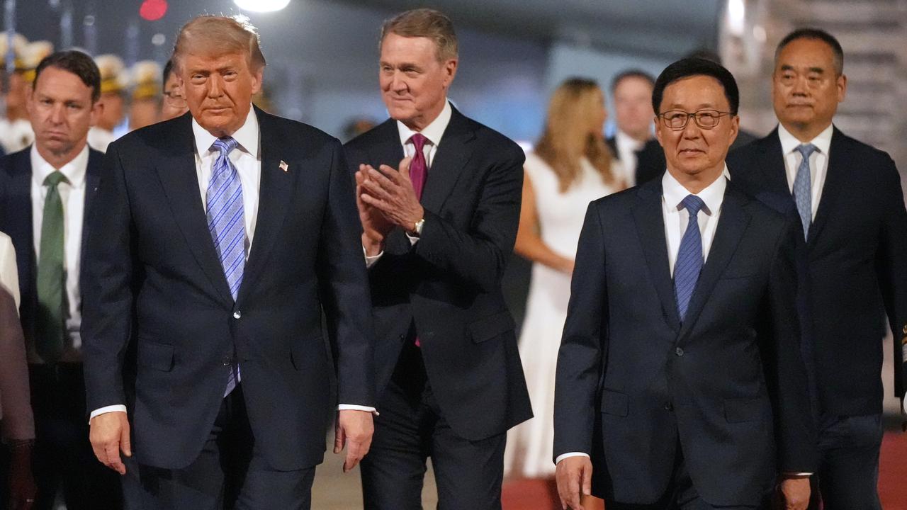 Donald Trump and China's Vice President Han Zheng