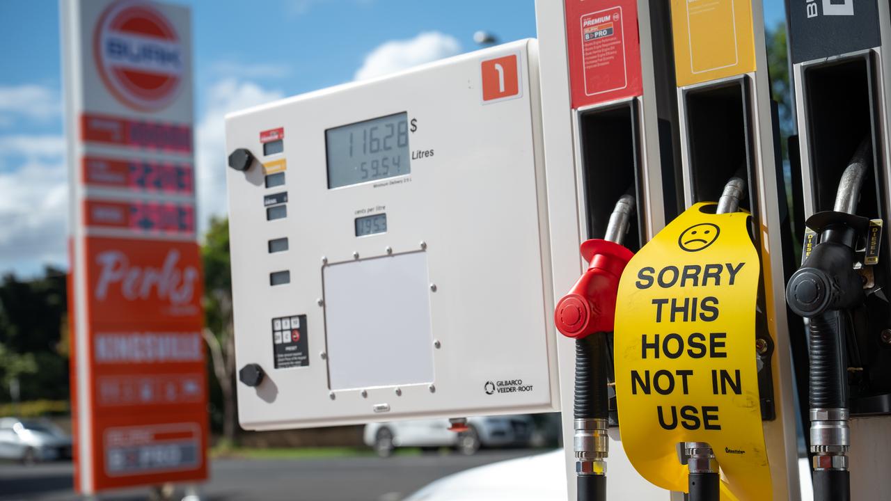 A service station with no unleaded fuel