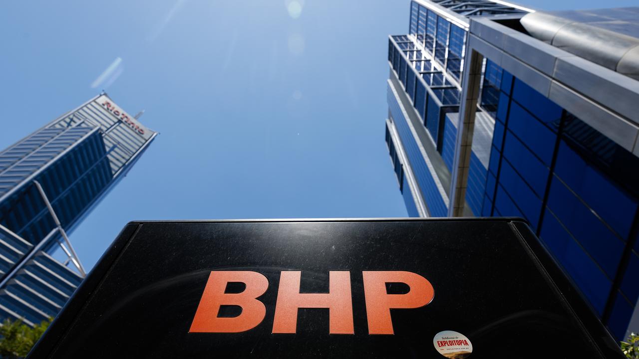 Signage outside the BHP building in Perth (file image)