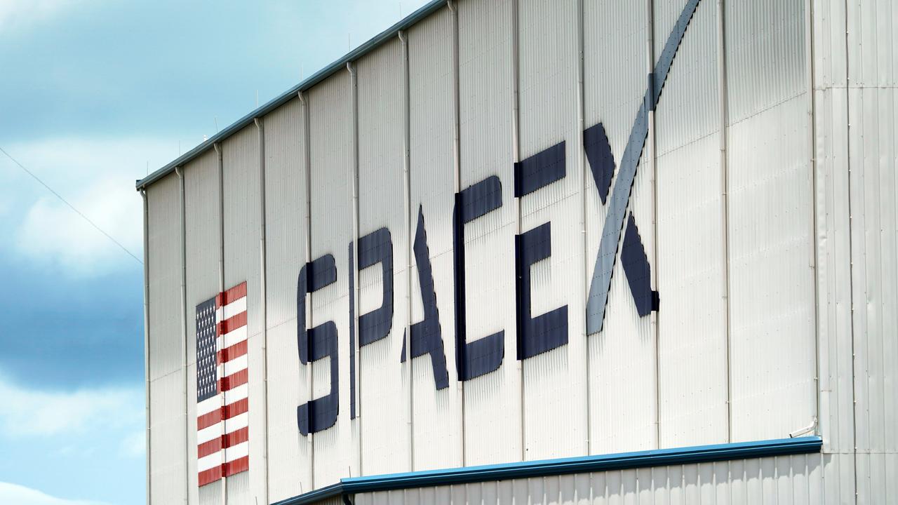 A file photo of the SpaceX logo
