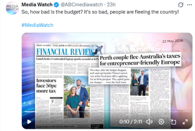 Mediawatch tweet