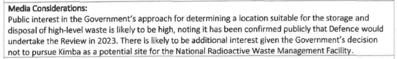 Nuclear waste transparency note