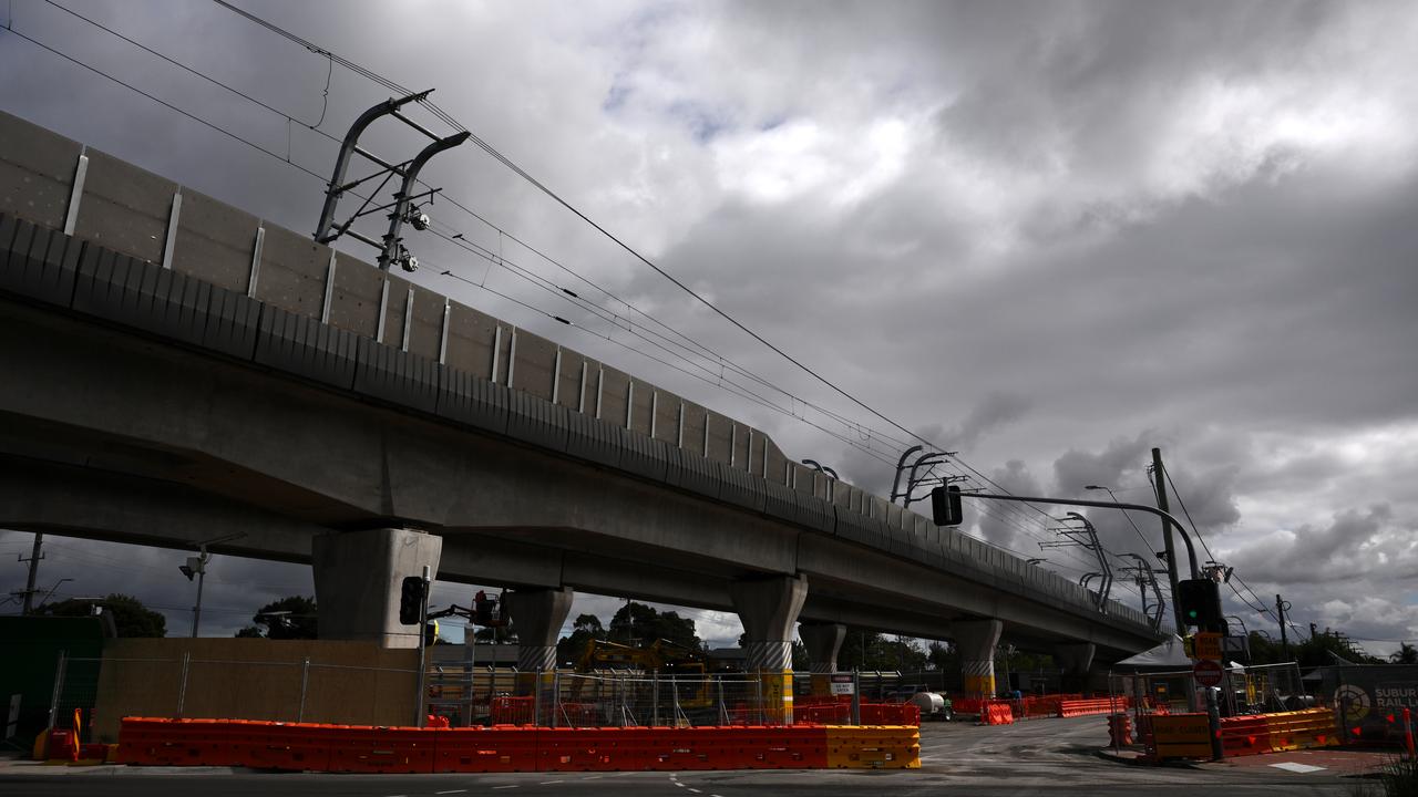 Construction work for the Clayton Suburban Rail Loop in Melbourne