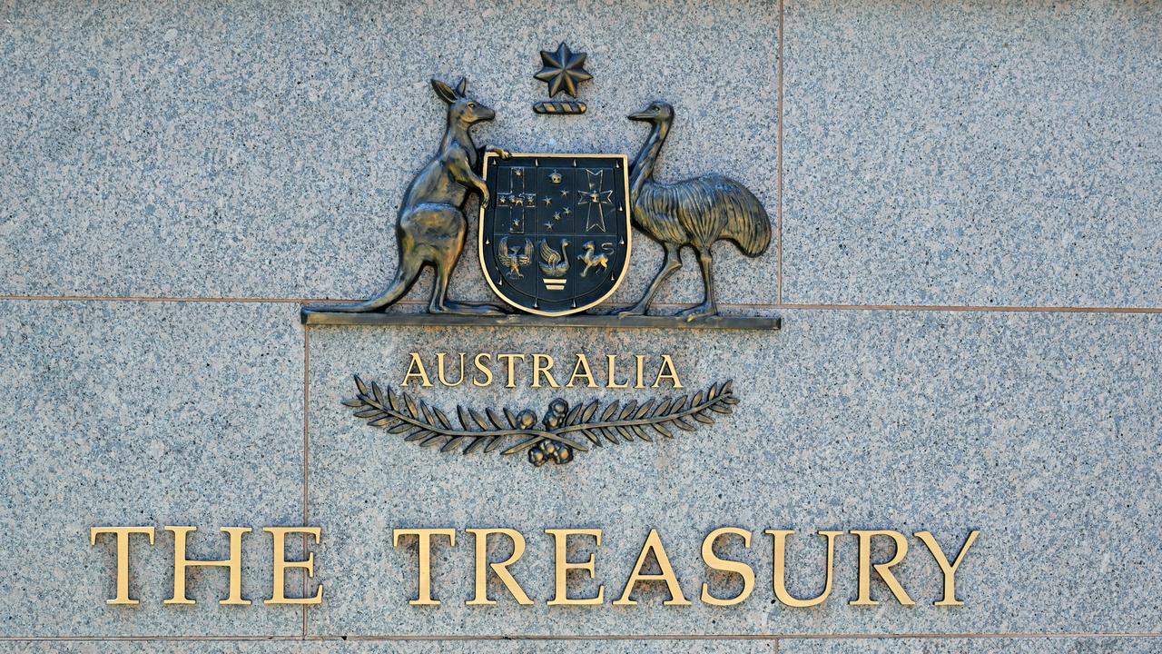A general view of the Treasury building in Canberra,
