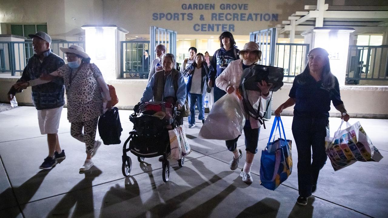 Residents with bags