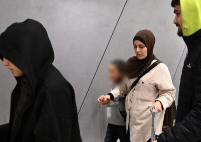 ‘ISIS brides’ return home to chaotic airport scenes