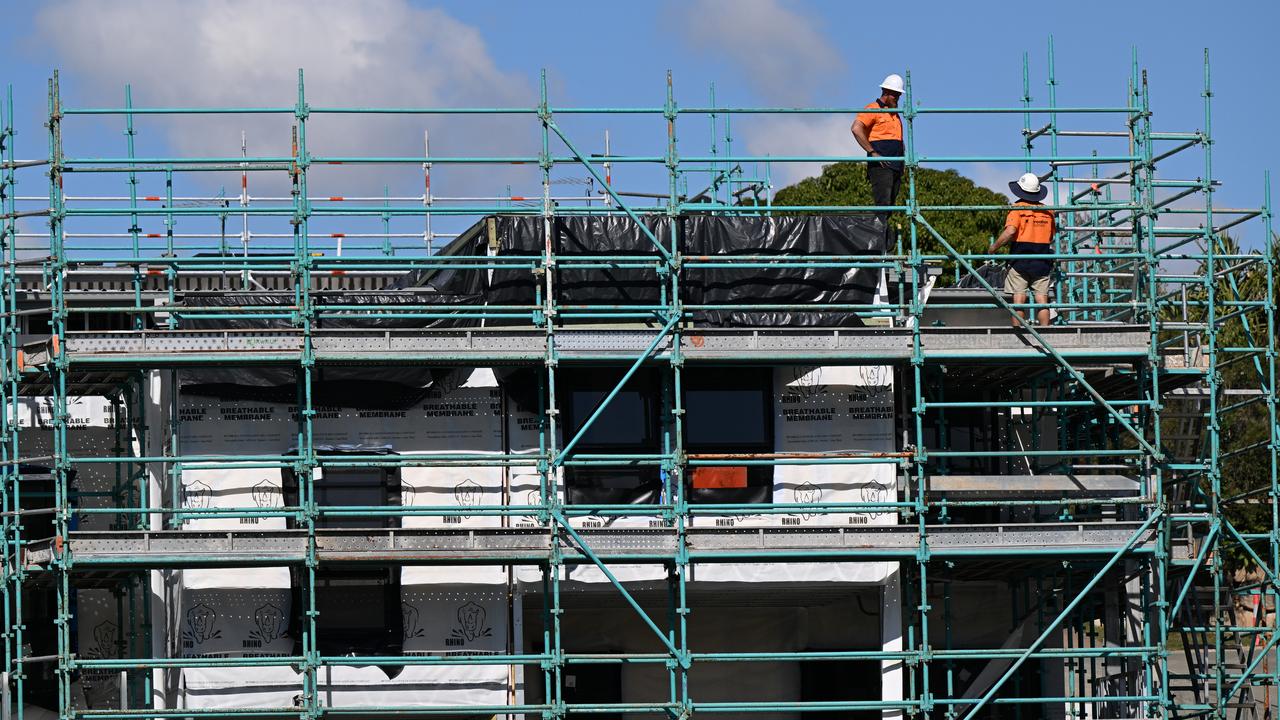 Construction workers at a new housing development (file image)