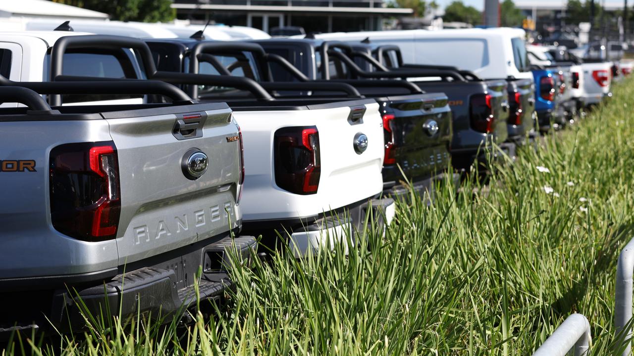 A dealer displays new and used cars (file image)