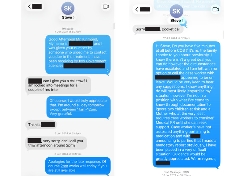 Protective text messages