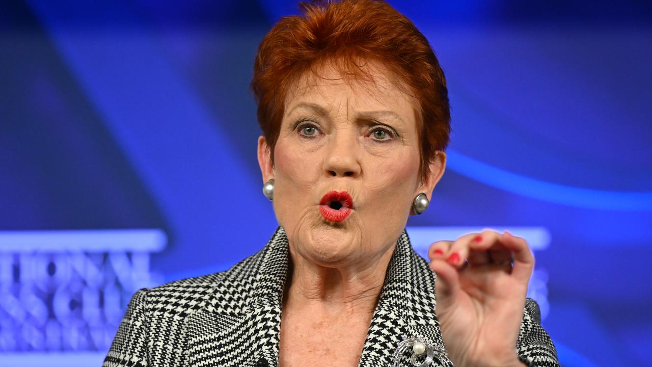 One Nation leader Pauline Hanson addresses the National Press Club