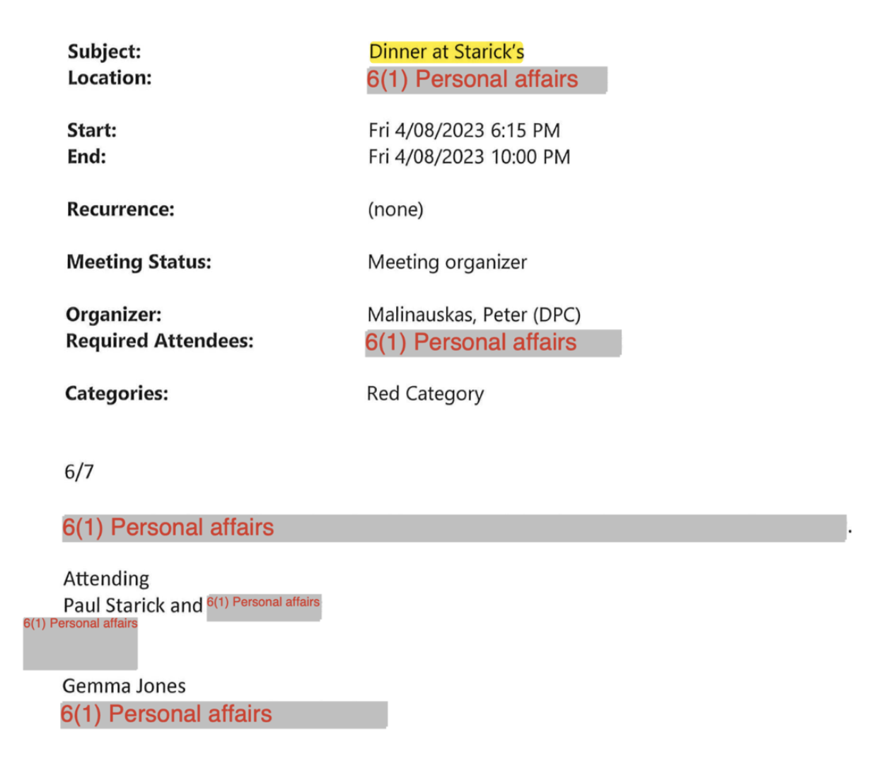 Figure 2 - Dinner Date (Source: FOI)