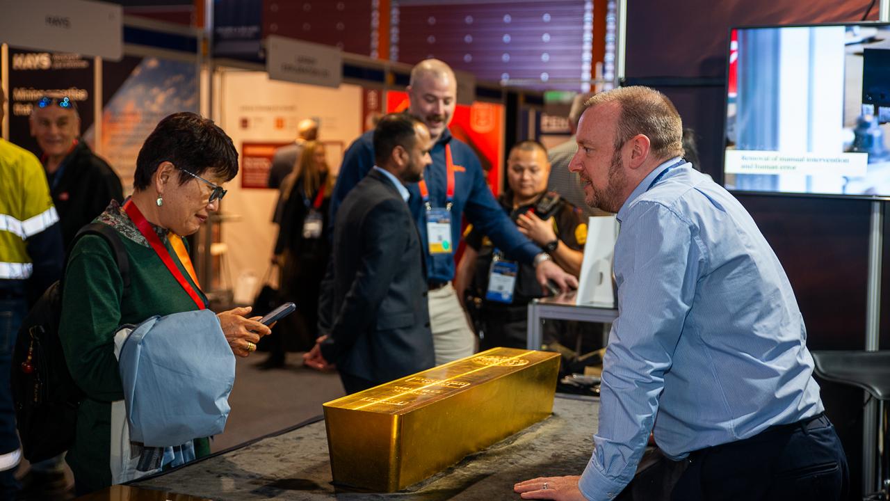 The gold bar on display at the forum