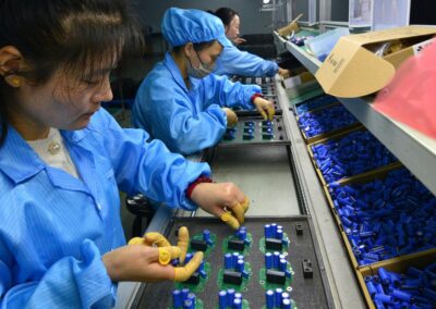 China’s exports slow slightly despite big tech demand