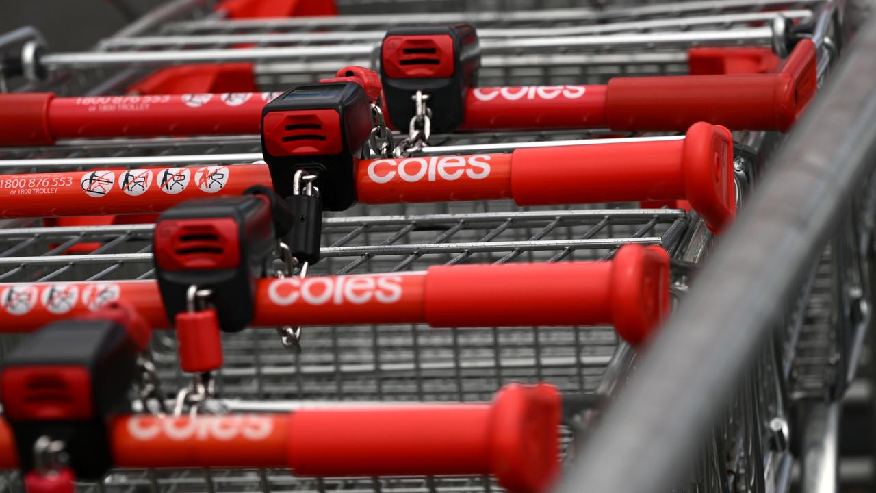 Coles signage on trolleys