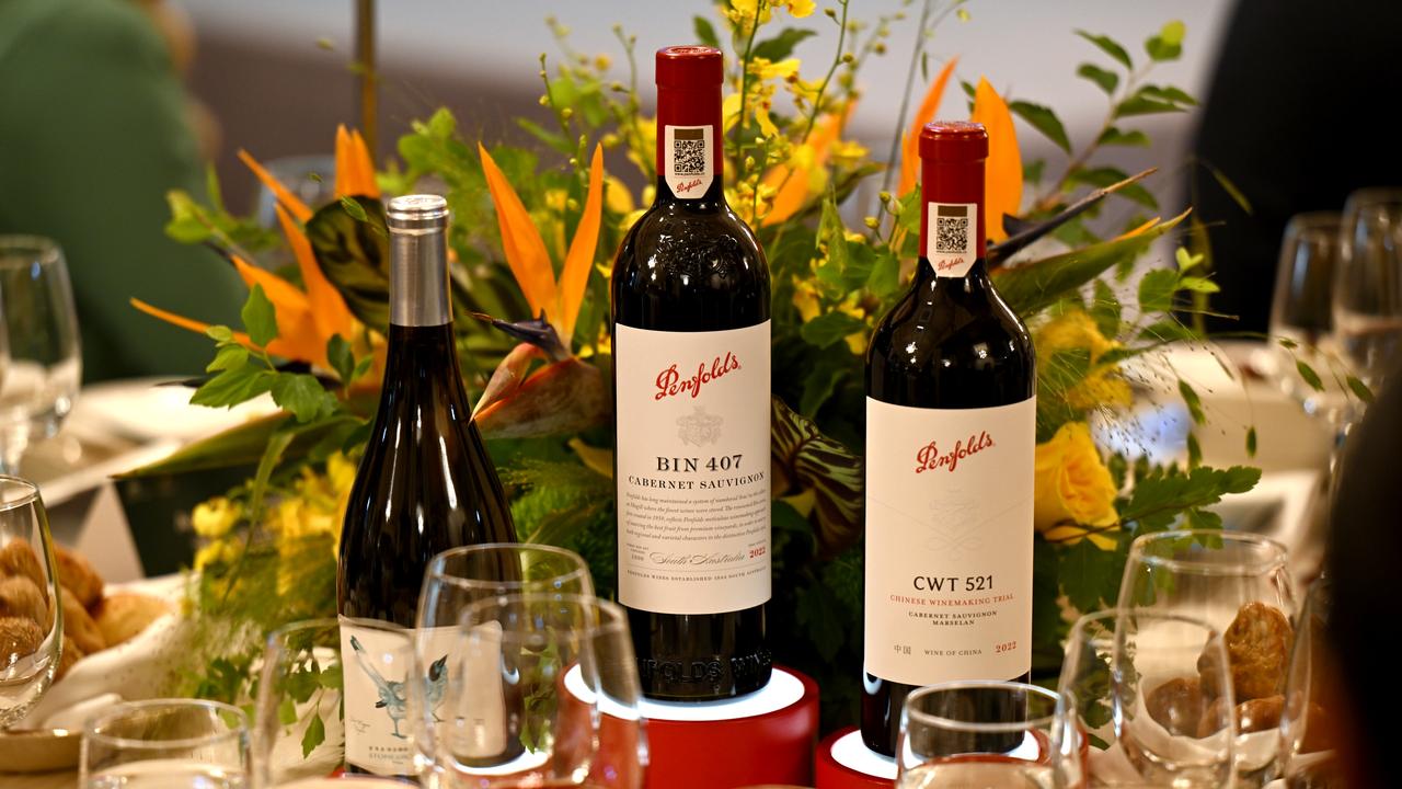 Penfolds wine bottles (file image)