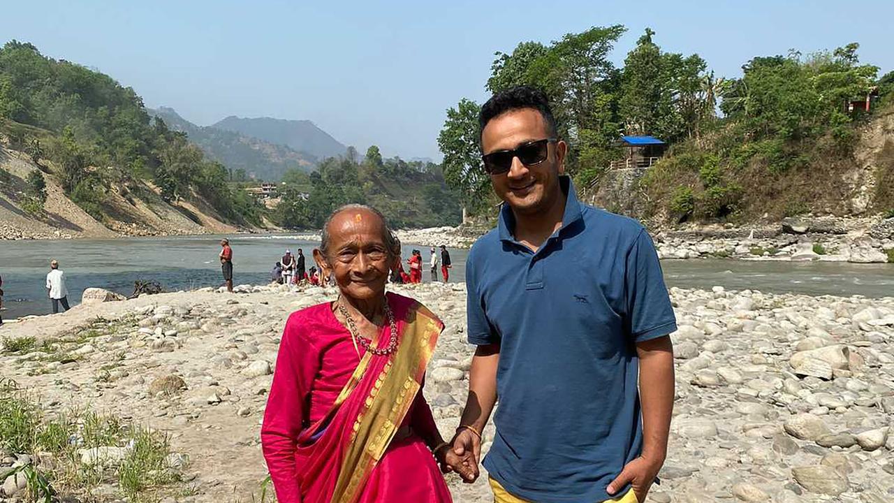 Kiran Thapa and his mother