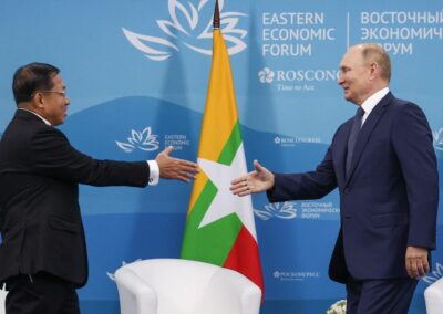 Myanmar’s leader heads to Russia for talks with Putin
