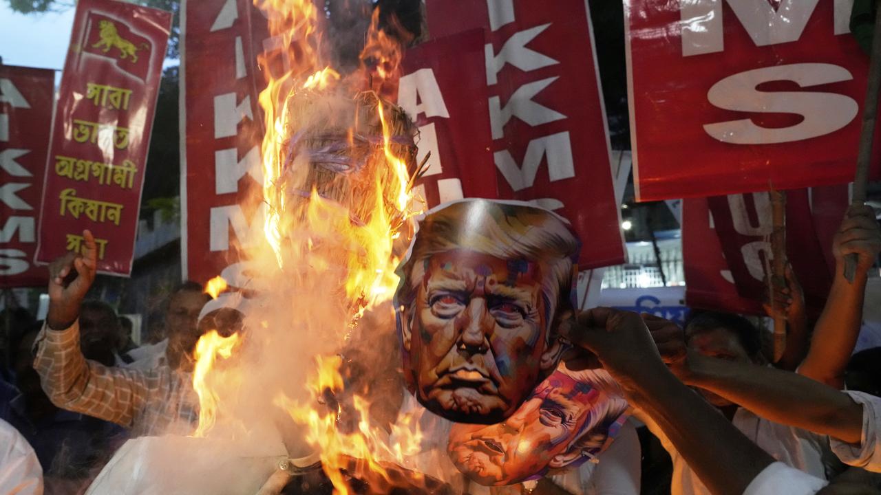 India Trump Tariff Protest
