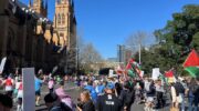 Sydney Marathon. Runners and protestors. Image: Facebook