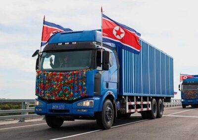 Wheel diplomacy: N Korea, Russia open first road link
