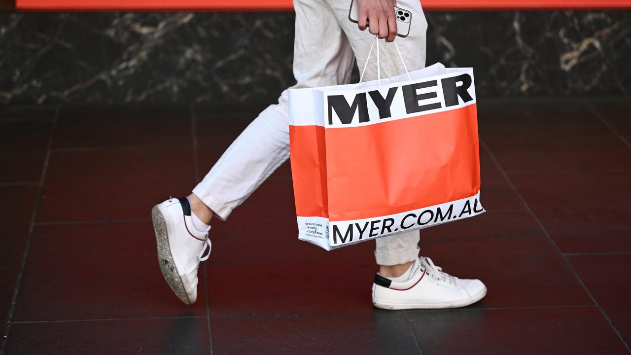 A person with a Myer bag (file image)