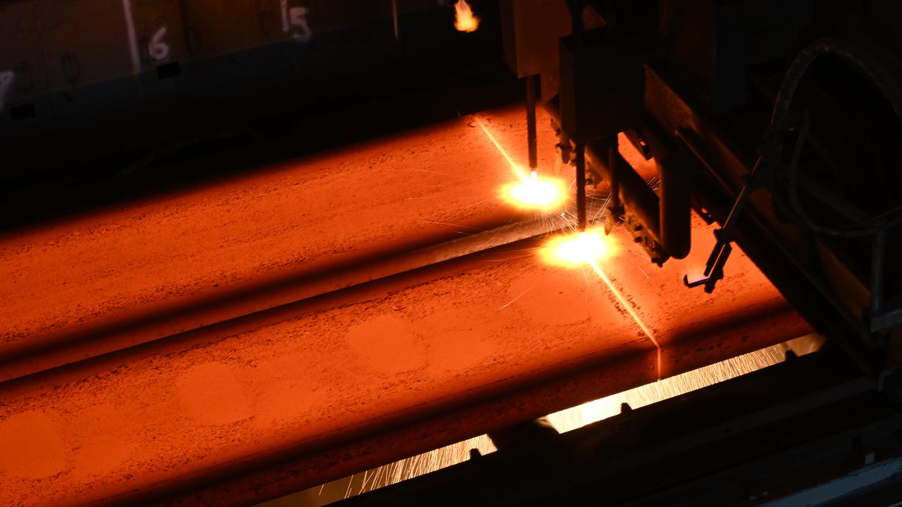 Steel slabs at a steelworks (file image)