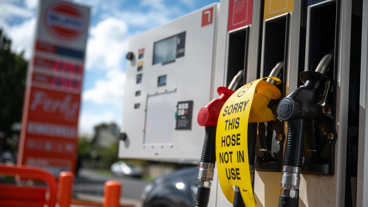 A service station bowser with no unleaded fuel in Melbourne