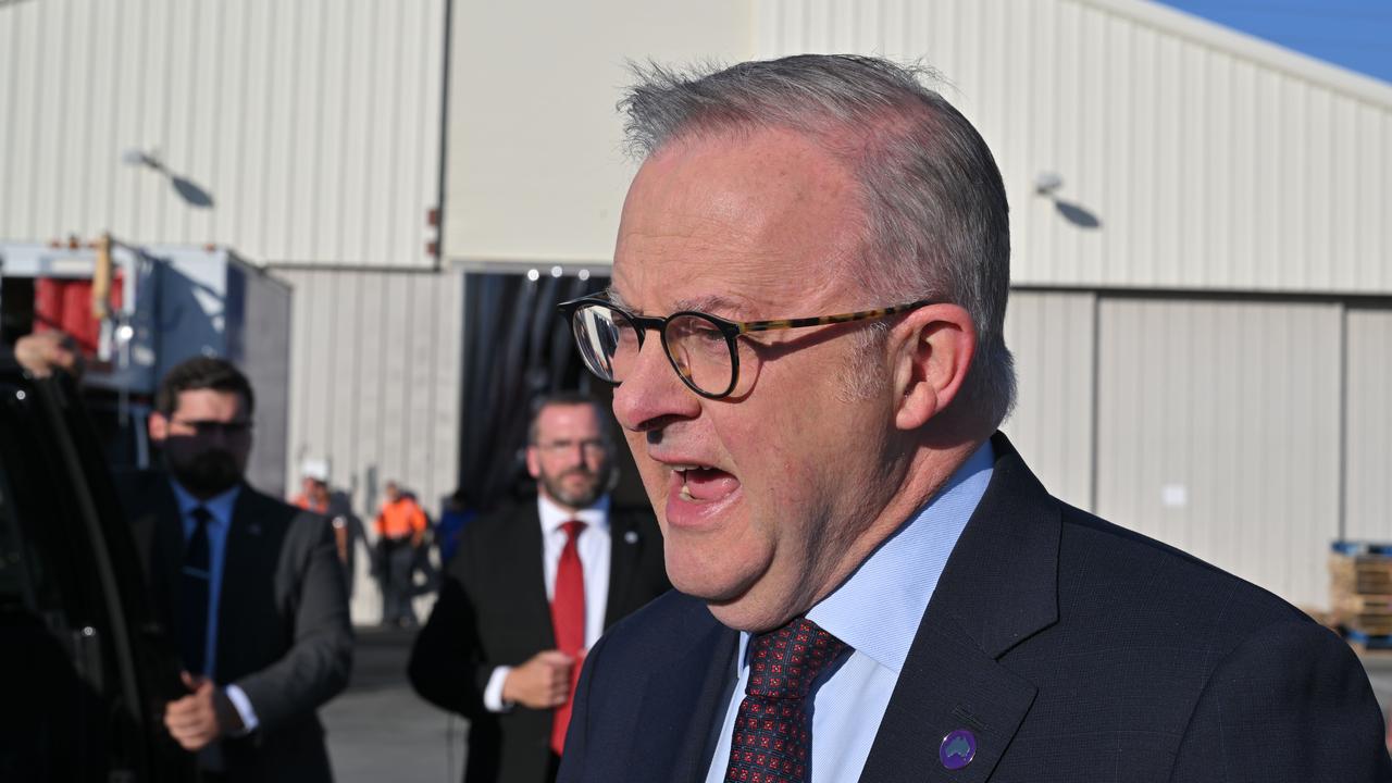 Anthony Albanese at San Jose Airport in California