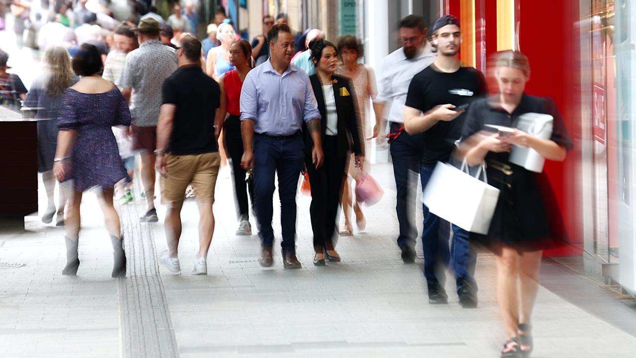 Shoppers in Brisbane's CBD (file image)