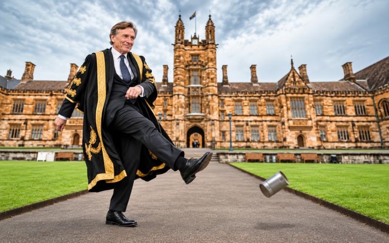David Thodey kickin' a can