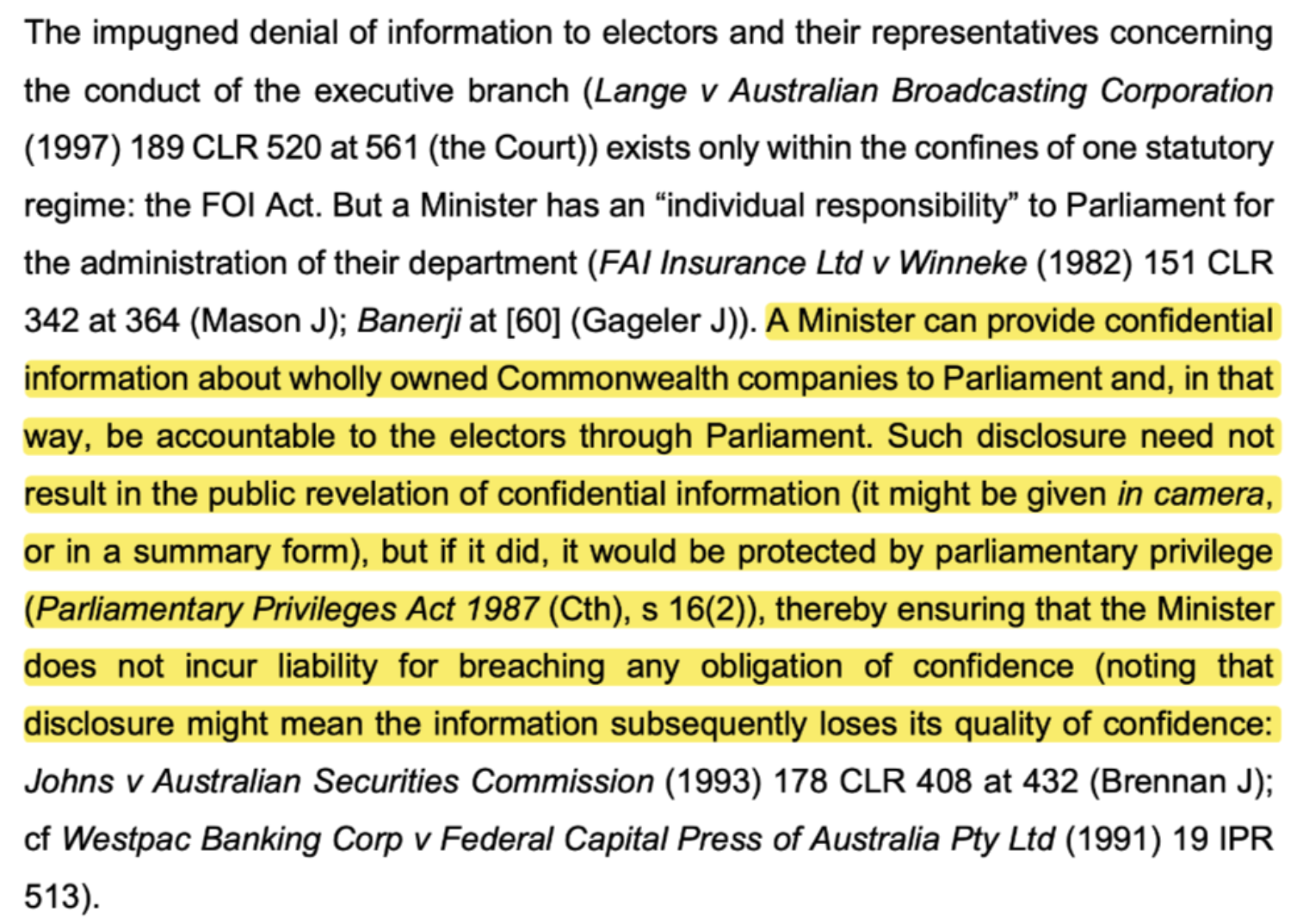 What Minister Chris Bowen told the Court