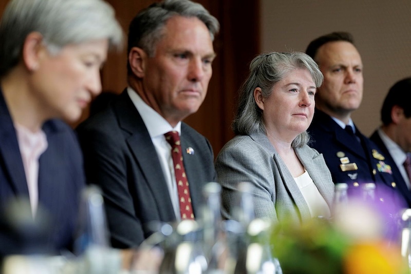 Foreign Minister Penny Wong, Defence Minister Richard Marles, Defence Secretary Meghan Quinn. Image: Defence