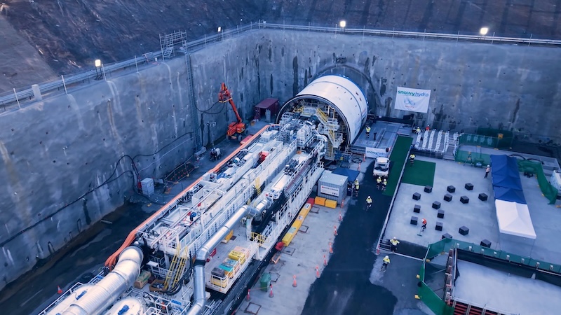 Snowy 2.0's newest Tunnel Boring Machine (TBM Monica) is on site. Image: Snowy Hydro, Facebook