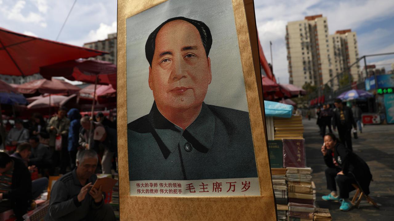 A painting of former Chinese Communist leader Mao Zedong in Beijing