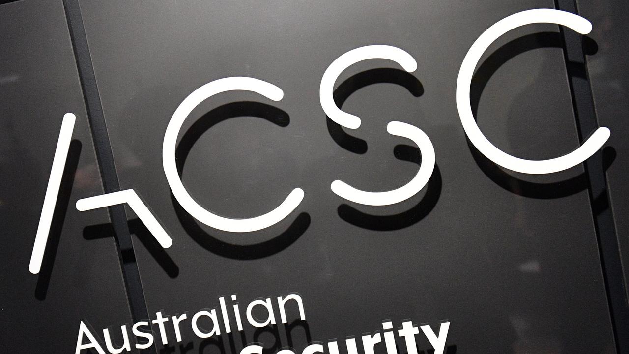 The Australian Cyber Security Centre's logo at its Canberra premises.