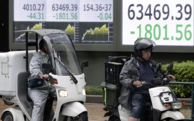 Asia shares fall after wild swings in bonds