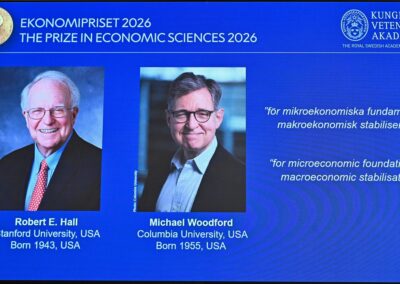 Americans Hall and Woodford win Nobel economics prize