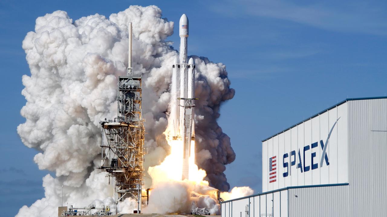 A SpaceX heavy rocket lifts off (file image)