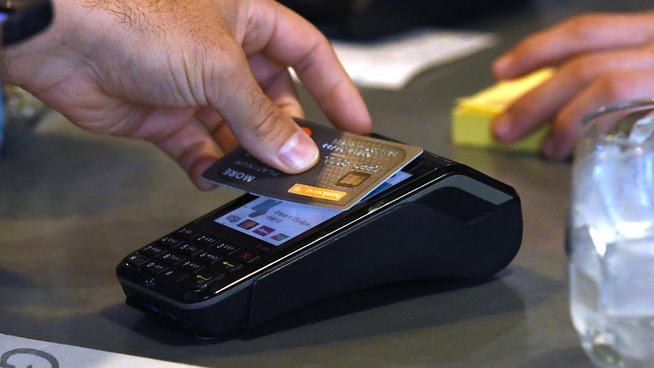 Credit card payment at a cafe in Brisbane, Qld