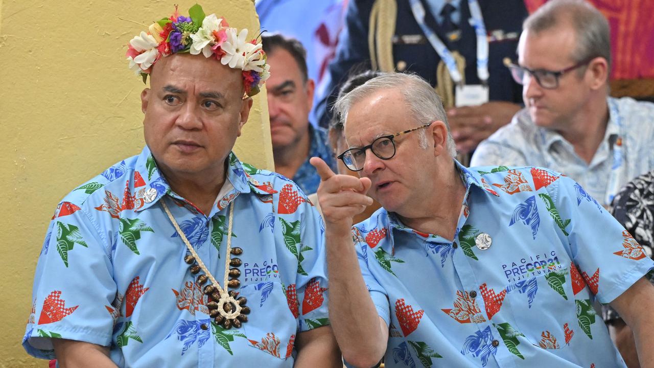 Feleti Teo and Anthony Albanese